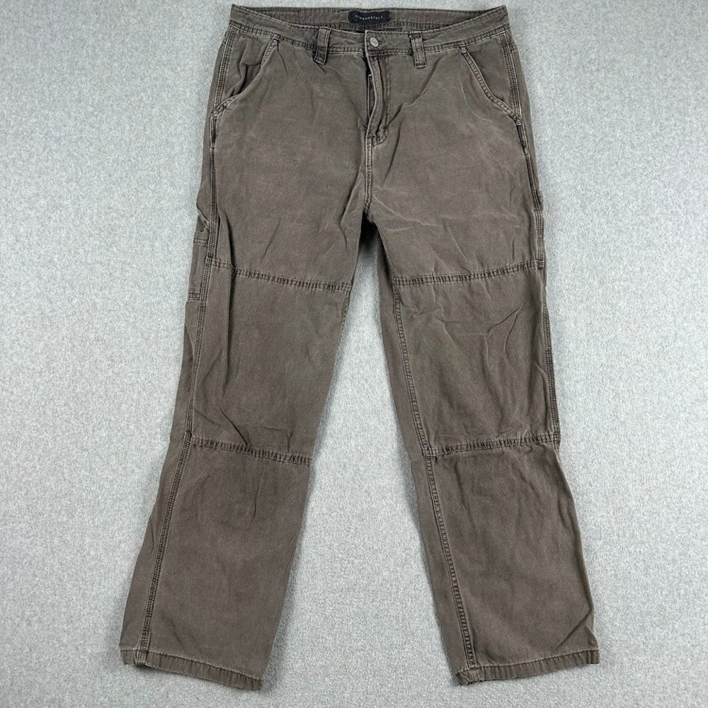 Aeropostale Mens Carpenter Pants‎ Brown Straight Fit Utility Workwear Size 34x28